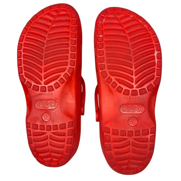 Crocs Classic Clog Unisex 12 Red Mules Lightweight Ventilation Back Strap - Picture 9 of 9